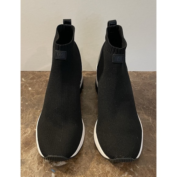 Michael Kors Womens Skyler Black Knit Stretch Wedge Bootie Travel Moonboot 7M - Picture 7 of 16